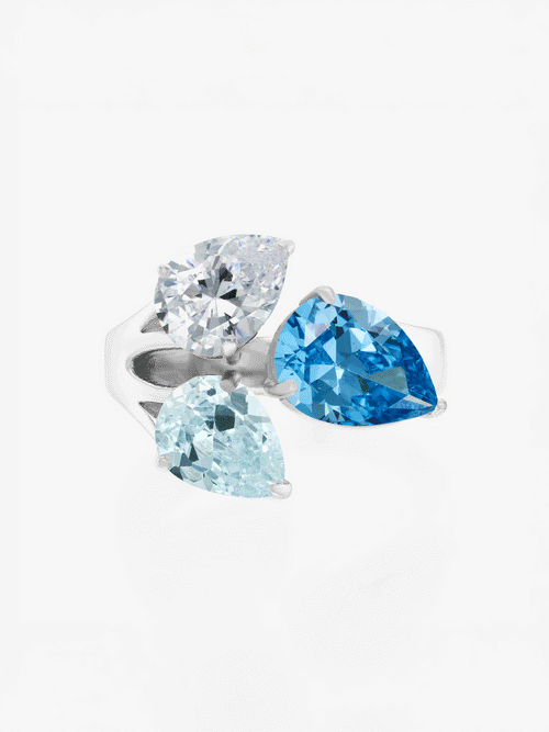 Aurora Birthstone Ring Silver