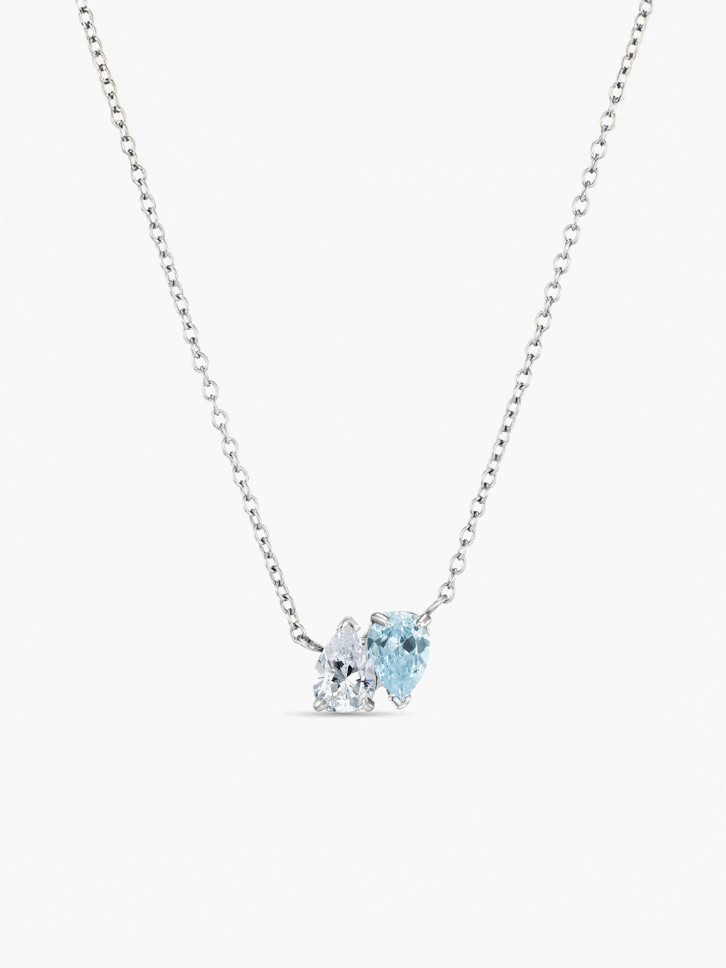 Elara Birthstone Necklace Silver