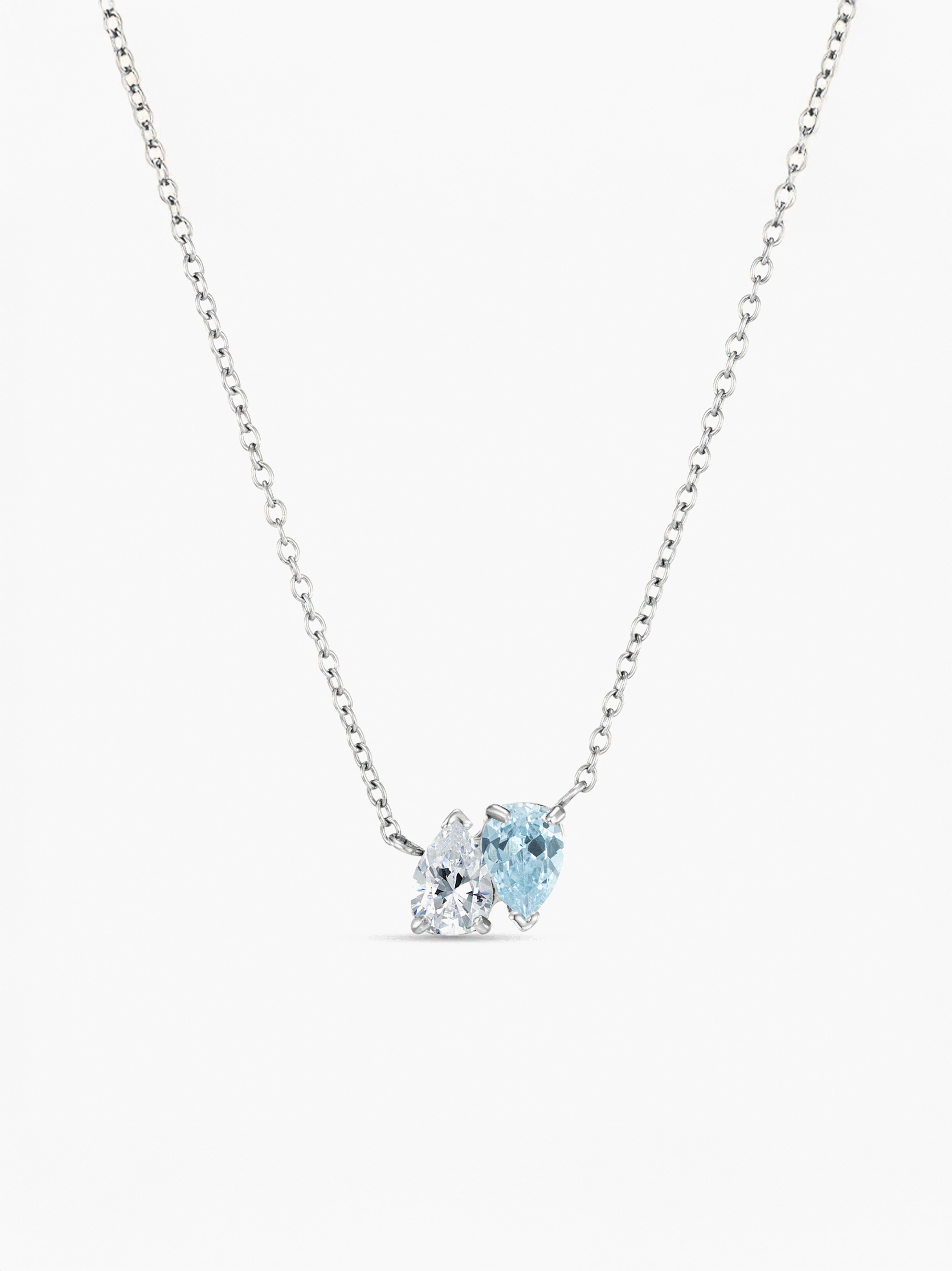 Elara Birthstone Necklace Silver
